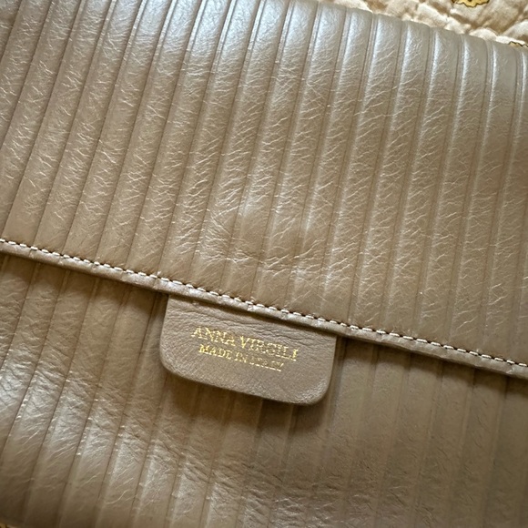 Anna Virgili Tan Soft Leather Luxury Bag Made in Italy - Picture 6 of 8